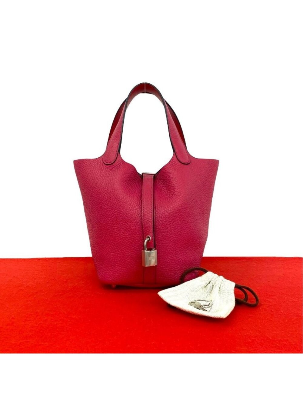 Hermes Picotin Lock PM Taurillon Clemence Leather Handbag Mini Tote Pink